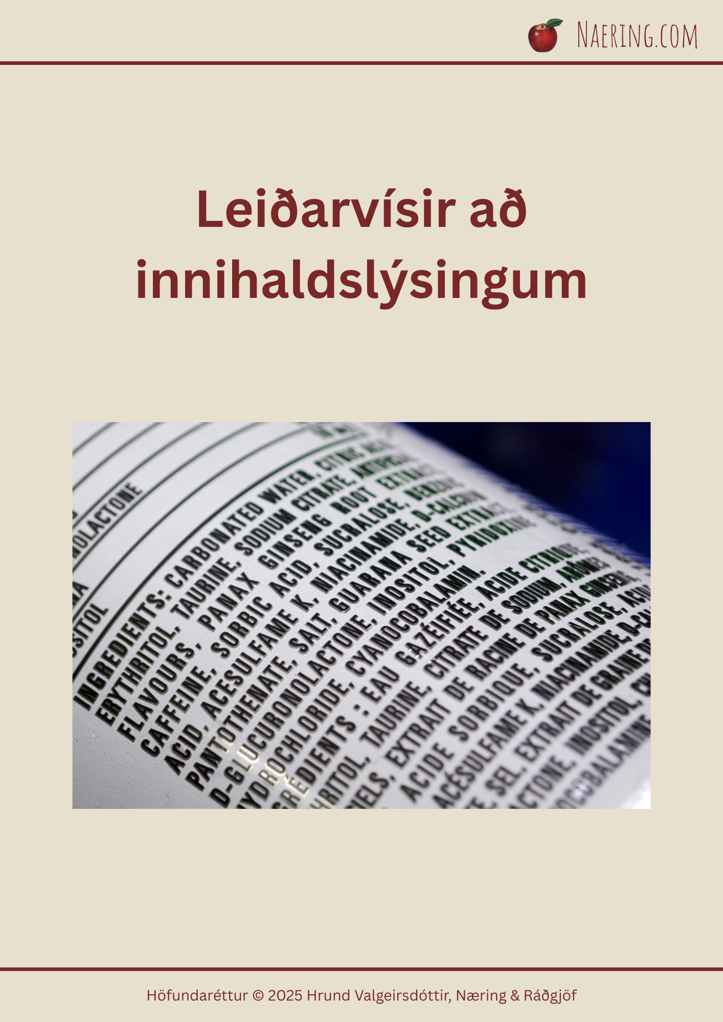 Leiðarvísir að innihaldslýsingum eftir Hrund Valgeirsdóttur
